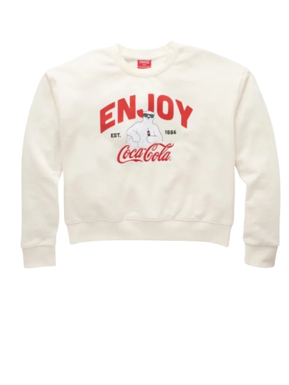 100% cotton Coca Cola crewneck sweater embroidered size medium